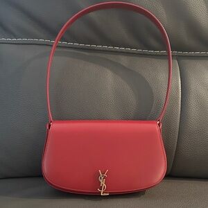YSL Mini Voltaire in Raspberry Box Leather Shoulder Bag
